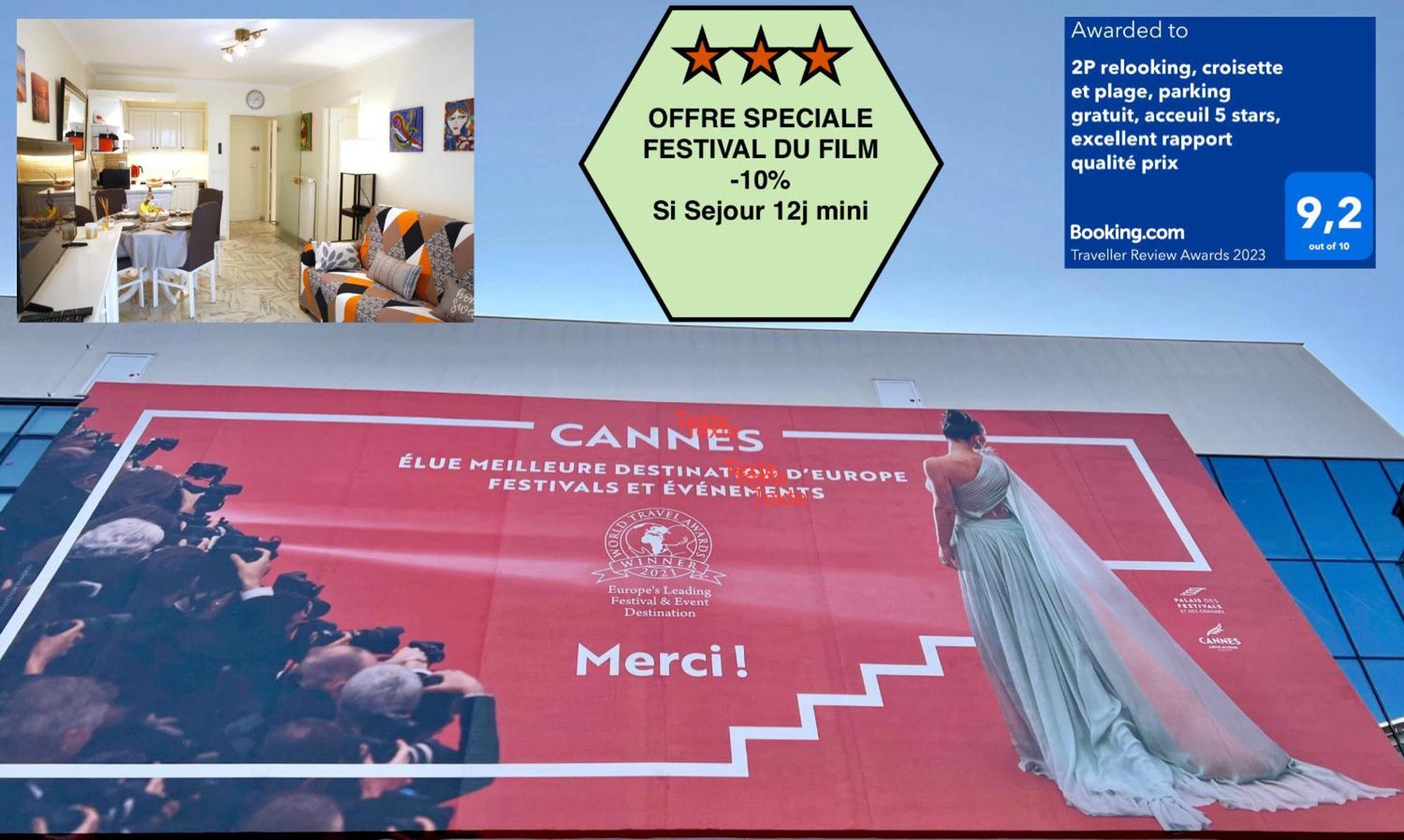 Offre Speciale Festival Film Si Sejour Superieur 12J , 2P Croisette, Grande Terrasse, Parking Gratuit, Calme, Accueil 5 Etoiles, Excellent Rapport Qualite-Prix Cannes Dış mekan fotoğraf
